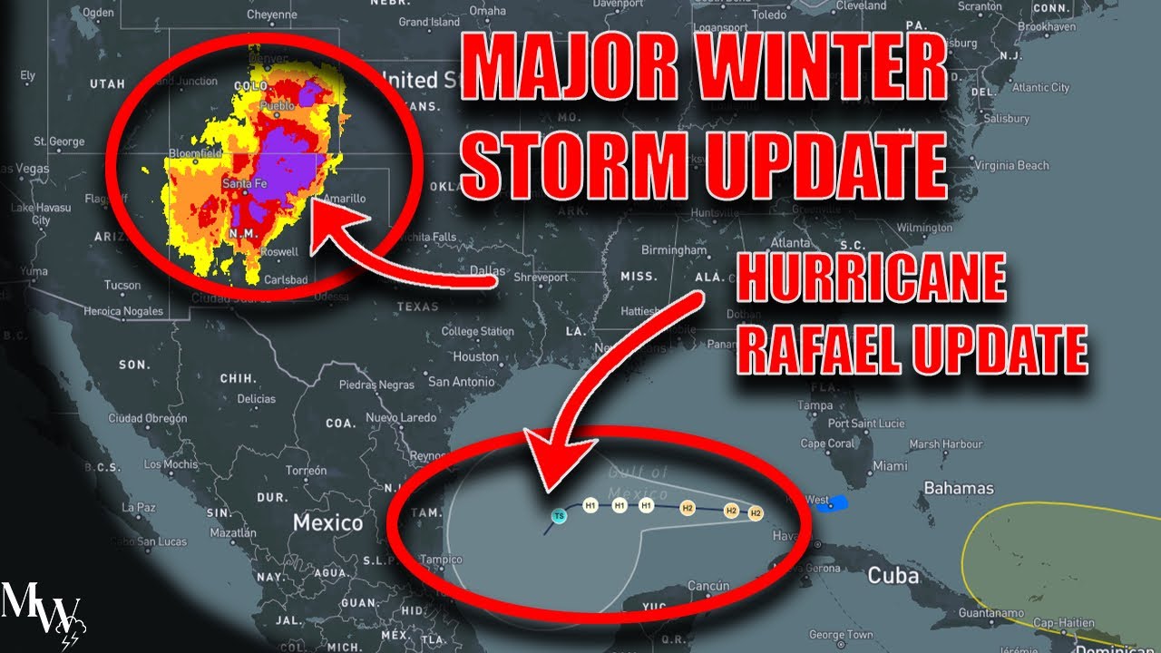 Major Winter Storm Update! Massive Snow Totals! Hurricane Rafael Continues In The Gulf..