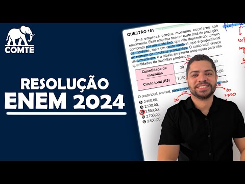 Questão 161 | Prova Verde ENEM 2024 | Uma empresa produz mochilas escolares sob encomenda.