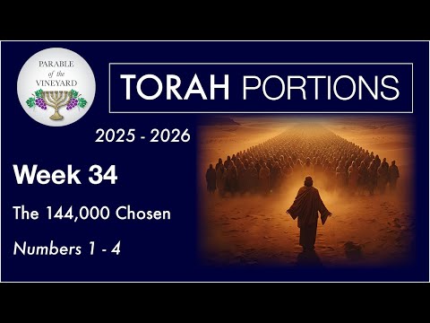 Torah Portion Week 34  -  Numbers 1:-4:20  (144,000 & Leadership )   2025 - 2026