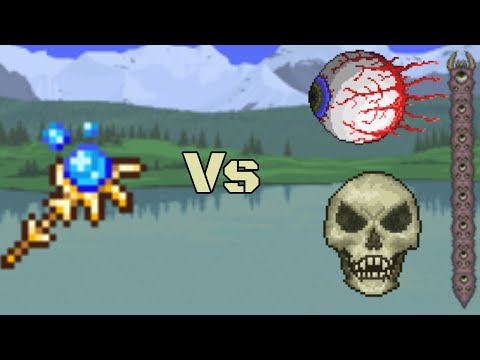Stardust Dragon Staff vs all pre-hardmode bosses master mode terraria