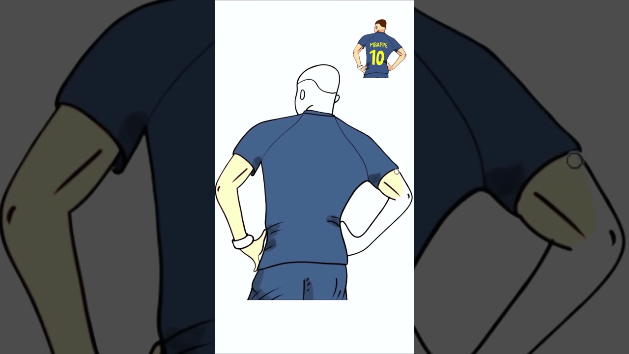 Easy drawing of Kylian Mbappe #shorts