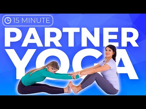 15 minute PARTNER YOGA Poses for ALL LEVELS, ages & sizes (beginners, couples & kids too!)