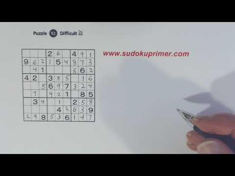 Sudoku Primer 152 - Solving a Difficult Puzzle pop quiz style