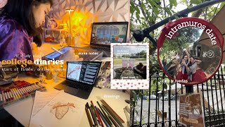 ᢉ𐭩 college diaries | study vlog📖, make notes📝, online classes💻, drawings✍️, cafe w/ friend🍵