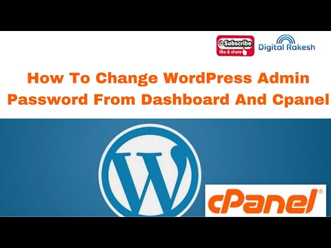 How to change WordPress admin password from dashboard and cpanel