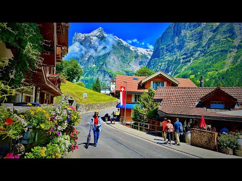 GRINDELWALD Switzerland🇨🇭Most Amazing Swiss Village In Summer ! SWISS Valley