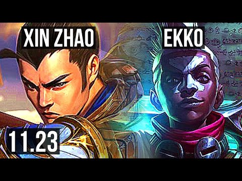 XIN vs EKKO (JNG) | 9/0/10, Rank 6 Xin, Legendary, Rank 30 | KR Challenger | 11.23