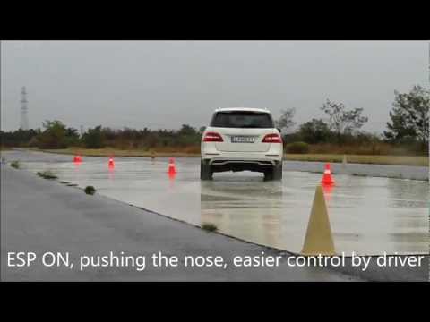 Mercedes ML drift slip on training track ESP ON-OFF