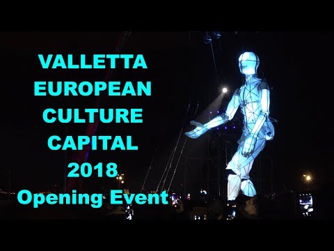 Valletta - Malta European Culture Capital 2018 Opening Event 4K