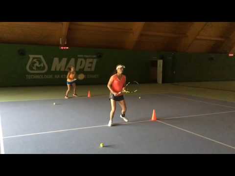 ITS Tennis Academy - training swing and step timing. Katya Makarova and Anna Siskova