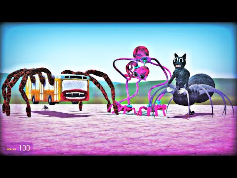 BUS EATER (MONSTER) VS CARTOON CAT SPIDER in garry's mod