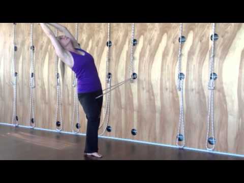 Yoga Balance Poses on the Rope Wall