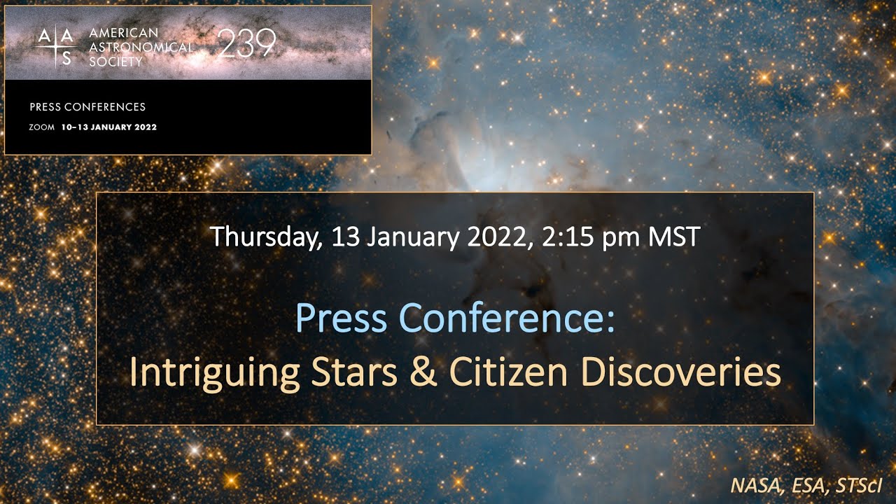 AAS 239 Press Conference: Intriguing Stars & Citizen Discoveries - YouTube