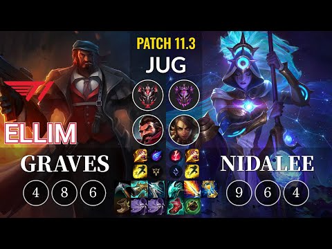 T1 Ellim Graves vs Nidalee Jungle - KR Patch 11.3