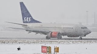 preview picture of video 'Snowy Aberdeen Airport - March 2013'