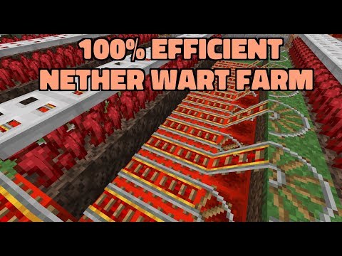100% Efficient Nether Wart Farm | Minecraft