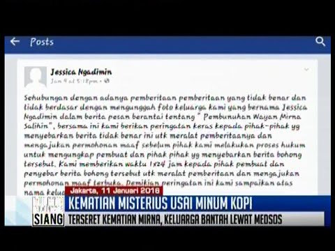 Pengguna akun Facebook Jessica Ngadimin angkat bicara terkait kematian Mirna - BIS 11/01
