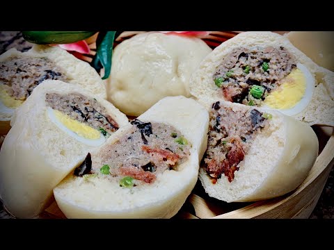 Pães cozidos no vapor vietnamitas-Banh Bao