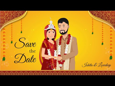 Wedding Animation Video | Ishita and lovedeep| Save the date