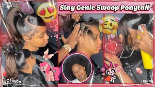 🙈Extend Barbie Ponytail On Thick Natural Hair | Swoop Bangs Look Ft.#ULAHAIR Review