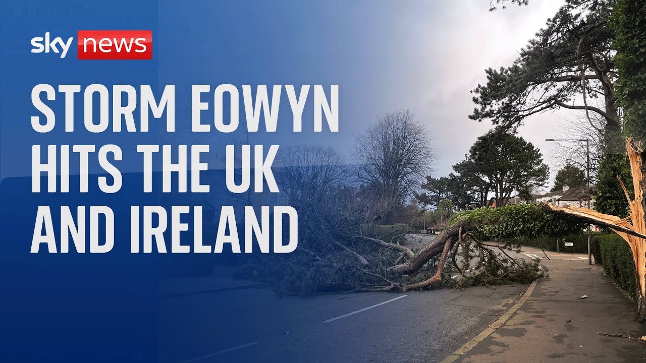'Do not travel' warning issued as record-breaking 114mph winds hit Ireland