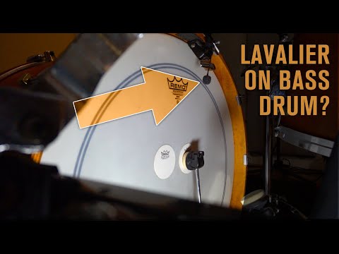 AKG C 417 Lavalier on Bass Drum batter head Steve Albini method Omnidirectional Condenser Mini Lapel