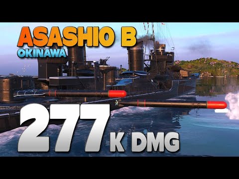 Destroyer Asashio B on map Okinawa, 277k damage - World of Warships