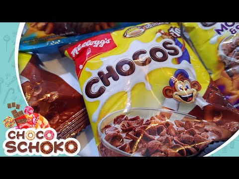 chocolate: lots of healthy Kellogg's chocos #chocolate #kellogg's #yummy #shapes #asmr #star #moon