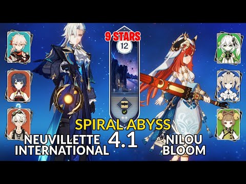 New 4.1 Spiral Abyss│Neuvillette International & Nilou Bloom |Floor 12 - 9 Stars| Genshin Impact