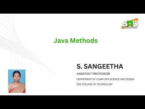 Java Methods Object Oriented Programming Sns Institutions