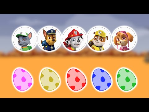 Mystery Eggs : Guess the Right Colors to Rescue Chase, Rubble, Marshall, Rocky, Skye | PAW Patrol