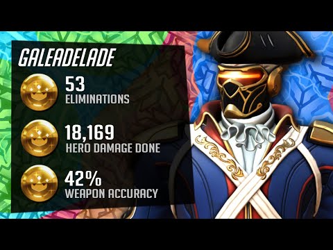 Gale Dominating as Soldier 76! 53 elims! [ Overwatch Season 27 Top 500 ]