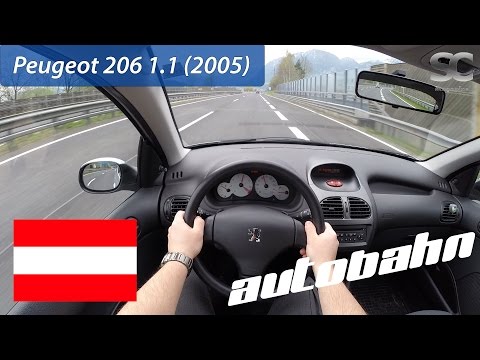 Peugeot 206 1.1 (2005) on Austrian Autobahn - POV Test Drive
