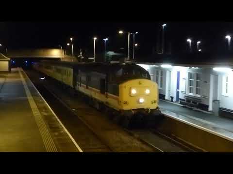 Colas 37254 and 37116 arrive at Dingwall