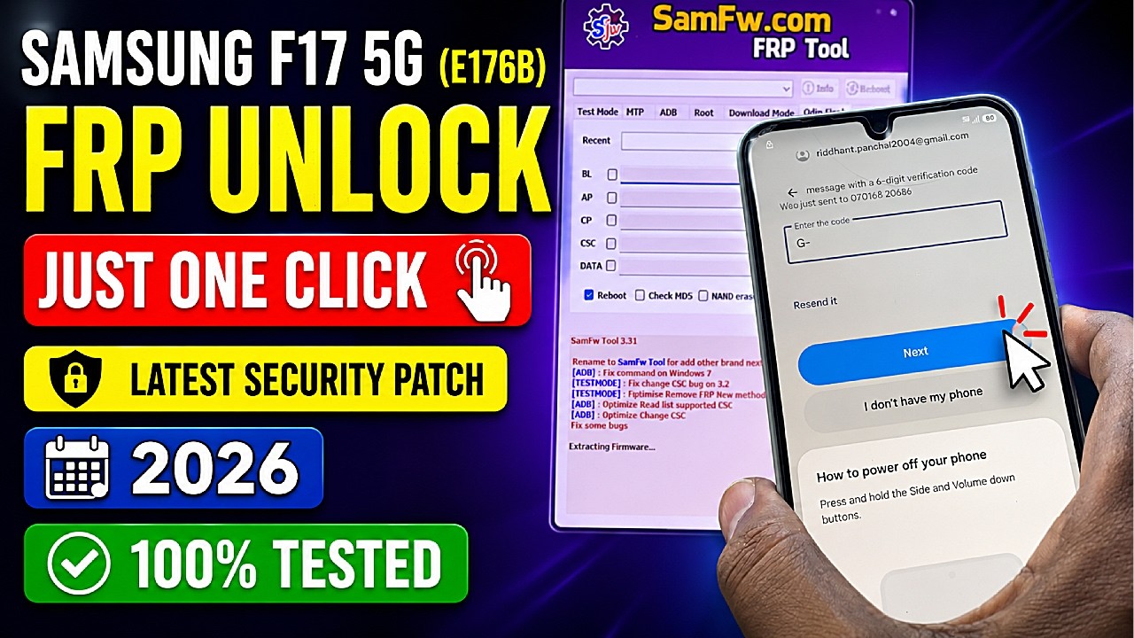Samsung F17 5G E176B FRP Unlock 2026 🔥 Latest Security Patch | Android 16 | One Click