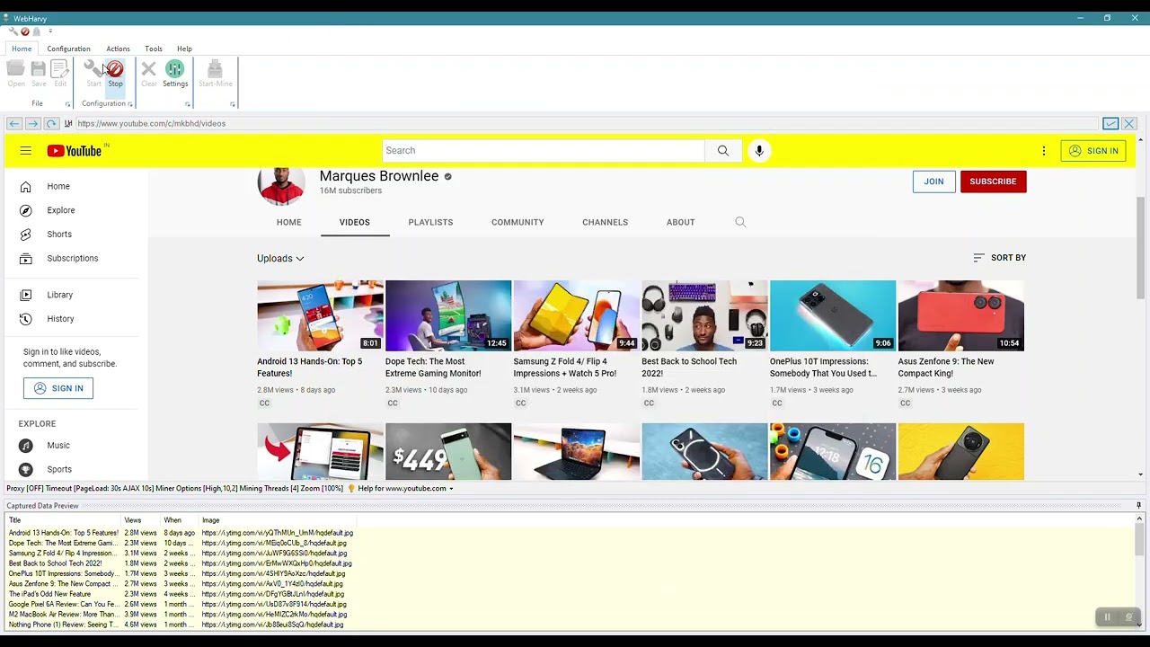 Web Scraping YouTube Video Details from any Channel | WebHarvy
