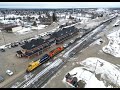 Ontario Northland ~ Polar Bear Express and freight train from Moosonee at Cochrane, Ontario, Canada