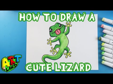 How to Draw a CUTE LIZARD