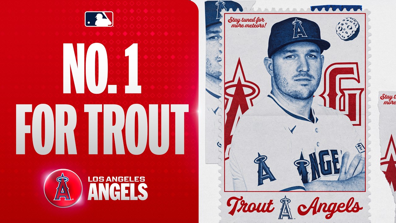 Mike Trout breaks a scoreless tie with his FIFTH career Opening Day home run for the Angels! 🎣