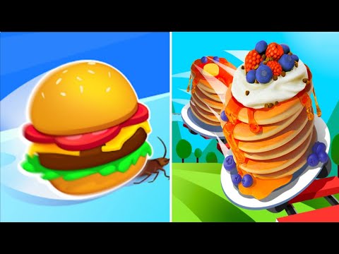 BURGER RUSH vs PANCAKE RUN Gameplay All Levels / Max Level 2022 ( android / ios )