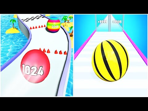 Going Ball Run 2048 3D (Android) Vs Ball Run Fruit Fruit Merge (Android)