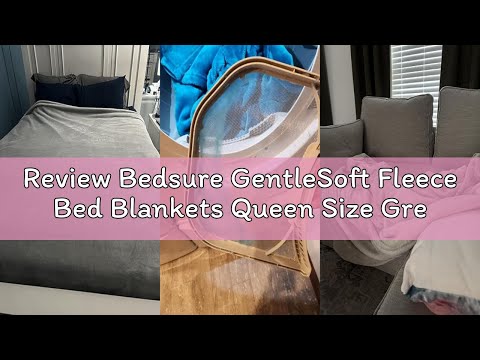Bedsure GentleSoft Fleece Bed Blankets Queen Size Grey - Soft Warm Fathers Day Blanket for Dad Lightweight Cozy Anti-Static Microfiber, Room Home Decor Gifts for Husband and Men, 90x90 inches video review thumbnail