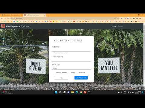 Child Depression ML Classification in Django Python