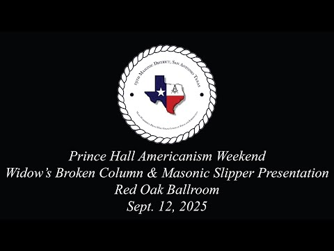 Widow's Broken Column and Masonic Slipper Presentation