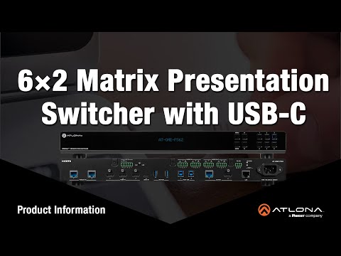 Atlona AT-OME-PS62 Omega 6 x 2 HDMI en USB-C matrix switch | Intronics BV
