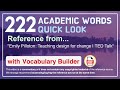 222 Academic Words Quick Look Ref From Emily Pilloton Teaching Design For Change TED Talk