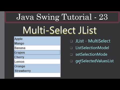 Multi Select Jlist Java Swing Tutorial 23