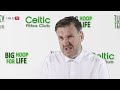 Brendan Rodgers reacts to Celtic winning the double