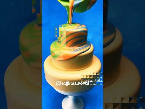 Triple Layer Cake Pull me up Glaze Rainbow Colours 🌈😍 Most Satisfying video ❤️🥰#safinasworld