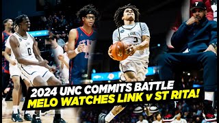 UNC Basketball Commits Battle! Carmelo Anthony Watches Link Academy vs Chicago St Rita at Bass Pro!